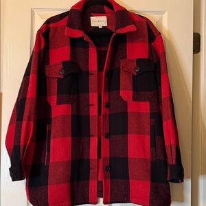 Lucky Brand Red and Black Plaid Jacket